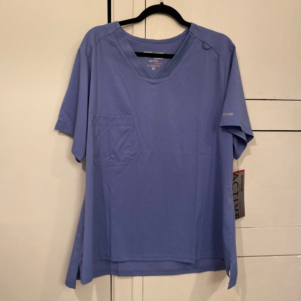 Ceil Blue Scrub Top - Barco Grey’s Anatomy Single Pocket Scrub Top Size 2XL